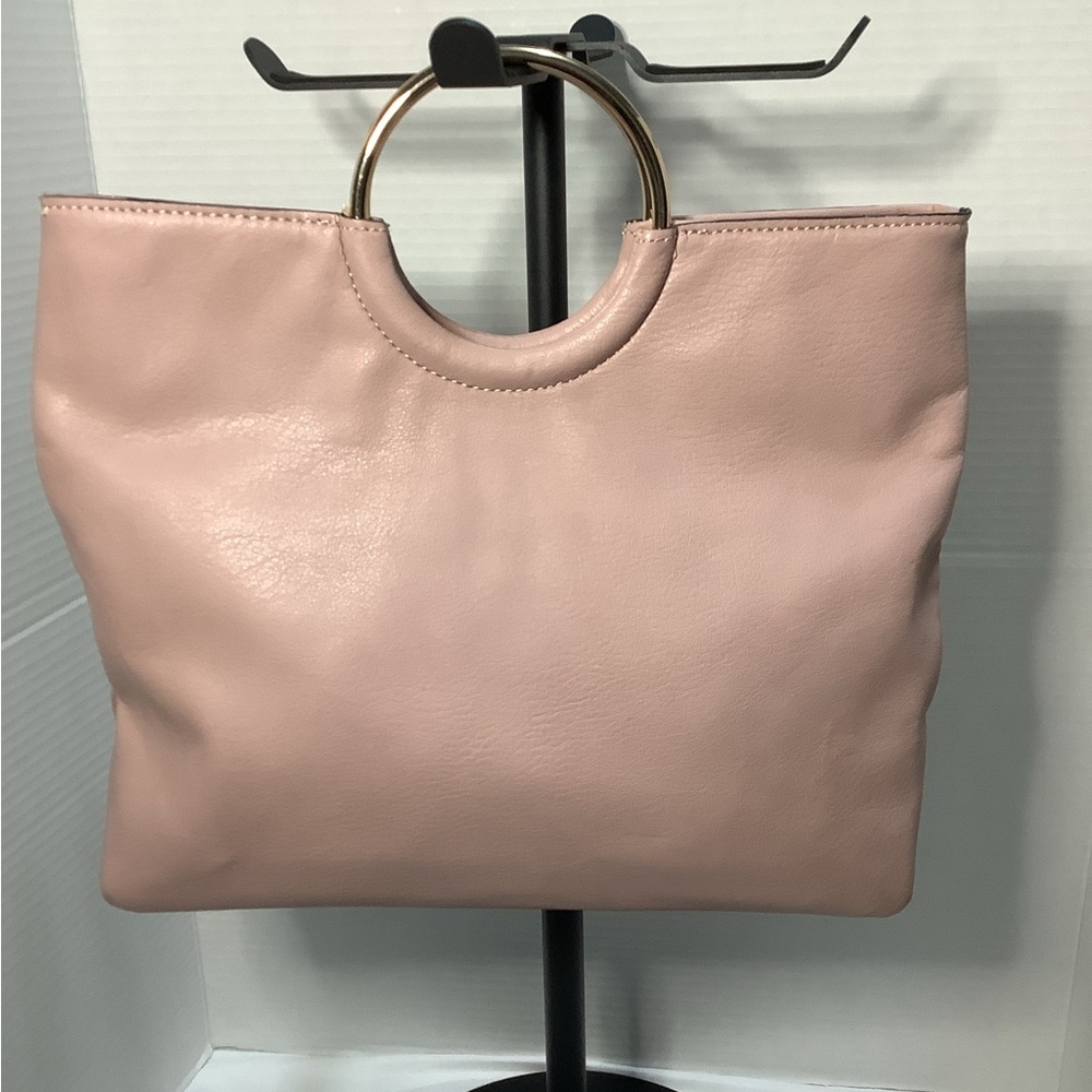 LC Lauren Conrad Pink Tote Bag with Gold Handles
